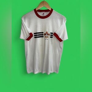 Vintage Boy Scouts of America white and red ringer tee